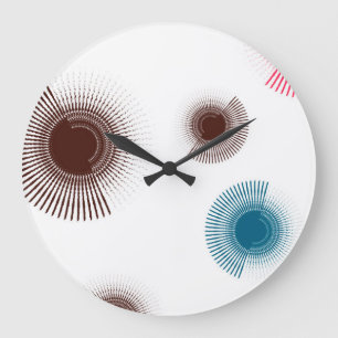 Grande Horloge Ronde Colorée, cool, tendance des cercles de brosse urb