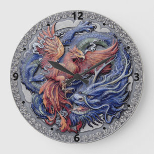 Grande Horloge Ronde Combat de dragon