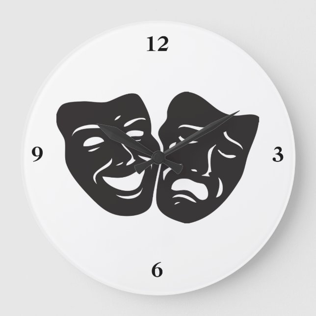 Grande Horloge Ronde Comédie Tragédie Théâtre Masques (Recto)