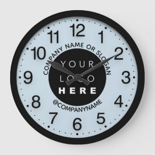 Grande Horloge Ronde Company Logo Abstract Blue Pastel SPA Name Slogan 