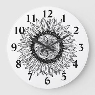 Grande Horloge Ronde Compas de tournesol