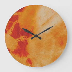 Grande Horloge Ronde Composition #12 en colorant de cravate par Michael