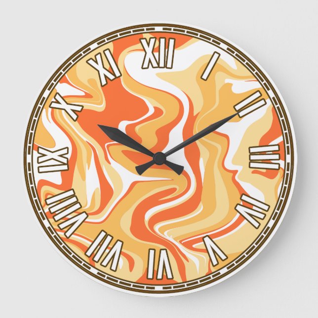 Grande Horloge Ronde Conception abstraite - Dessert inspiré (Recto)