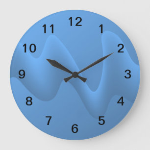 Grande Horloge Ronde Conception bleue d'image d'abrégé sur vague