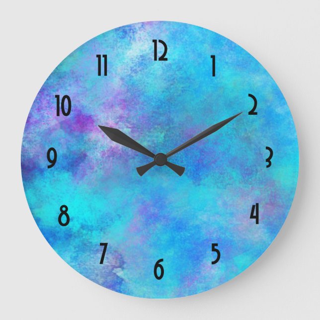 Grande Horloge Ronde Conception bleue et pourpre glaciale d'abrégé sur (Recto)