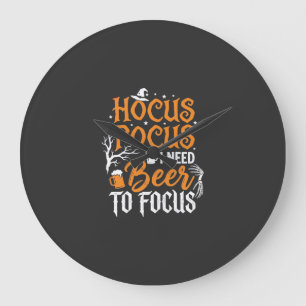Grande Horloge Ronde Conception de bière Hocus Pocus Halloween_1