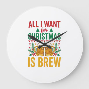 Grande Horloge Ronde Conception de boisson de vacances Christmas Brew