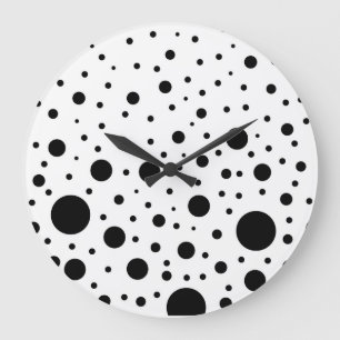 Grande Horloge Ronde Conception de cercle noir et blanc