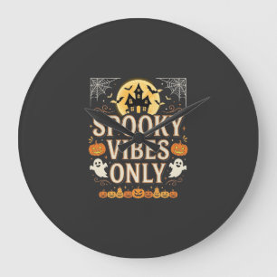 Grande Horloge Ronde Conception de château fantôme Halloween Vibes Somb