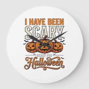 Grande Horloge Ronde Conception de chemise de citrouille Halloween effr