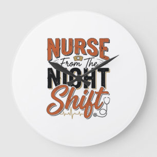 Grande Horloge Ronde Conception de chemise de nuit de garde d'infirmièr