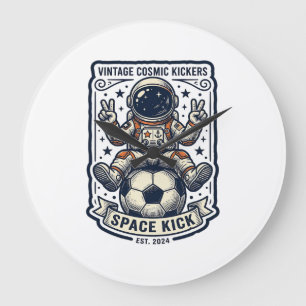 Grande Horloge Ronde Conception de chemise de signe de paix de football