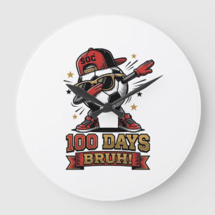 Grande Horloge Ronde Conception de chemise de soccer Dabbing 100 jours