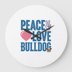 Grande Horloge Ronde Conception de chemise pour chien vintage Peace Lov