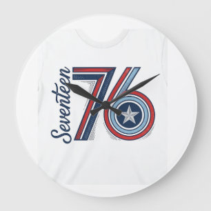 Grande Horloge Ronde Conception de chemise vectorielle patriotique Vint