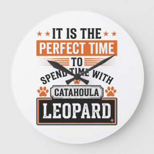 Grande Horloge Ronde Conception de chemise vintage Catahoula Leopard Do