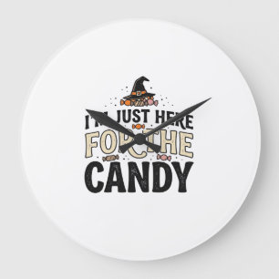 Grande Horloge Ronde Conception de chemise vintage Halloween Candy Witc