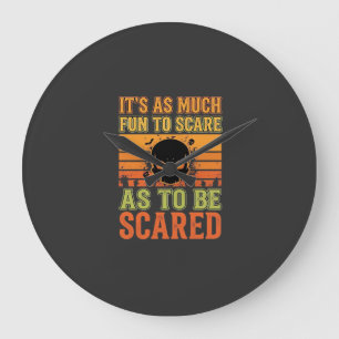 Grande Horloge Ronde Conception de crâne effrayant Halloween rétro_1