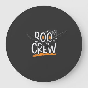 Grande Horloge Ronde Conception de fantôme Halloween Boo Crew_1