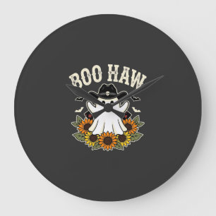 Grande Horloge Ronde Conception de fantôme Halloween occidental Boo Haw