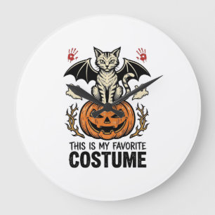 Grande Horloge Ronde Conception de maillot de costume de chat de citrou