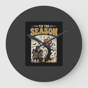 Grande Horloge Ronde Conception de maison hantée Halloween c'est la sai