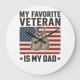 Grande Horloge Ronde Conception de médailles patriotiques pour papa vét