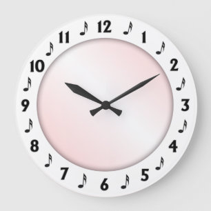 Grande Horloge Ronde Conception de musique tendance rose