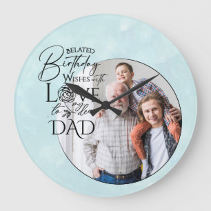 Grande Horloge Ronde Conception de photo de calligraphie d'anniversaire