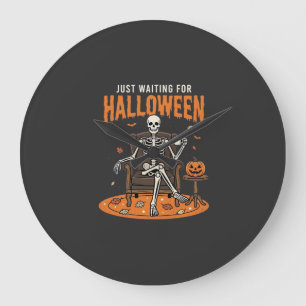 Grande Horloge Ronde Conception de squelette juste pour Halloween_1