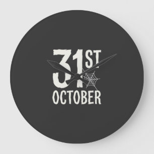 Grande Horloge Ronde Conception de toile d'araignée Halloween 31 octobr