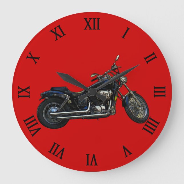 Grande Horloge Ronde Conception de transport de motard (Recto)