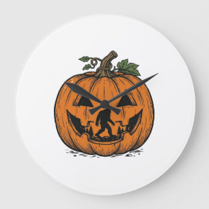 Grande Horloge Ronde Conception de vecteur de Halloween de citrouille d