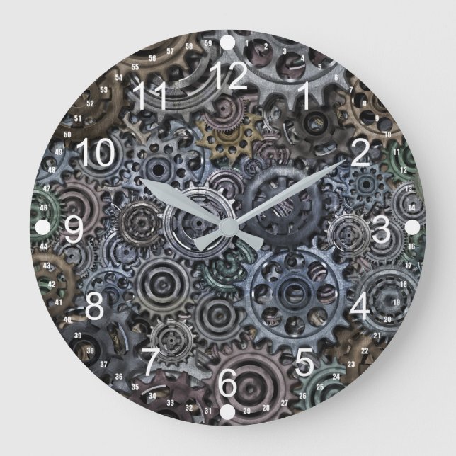 Grande Horloge Ronde Conception des engrenages métalliques (Recto)