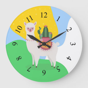 Grande Horloge Ronde Conception en lama Animé