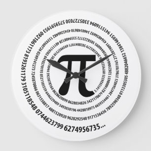 Grande Horloge Ronde Conception en spirale de symbole de pi