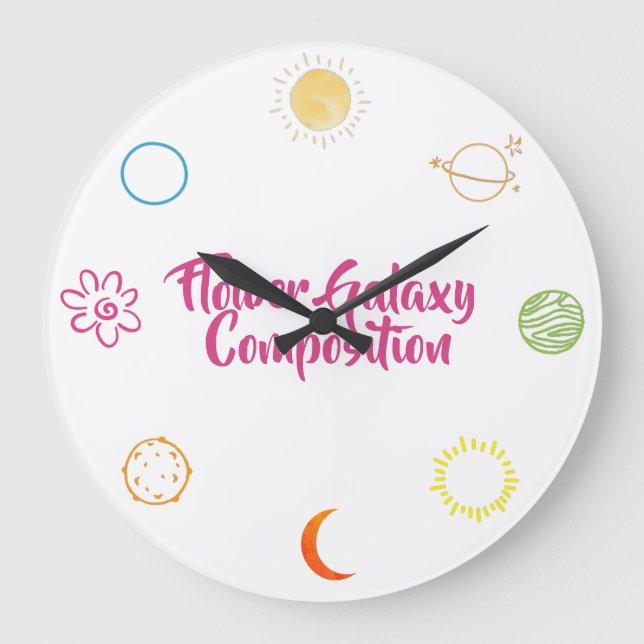 Grande Horloge Ronde Conception étonnante de la combinaison de galaxie  (Recto)