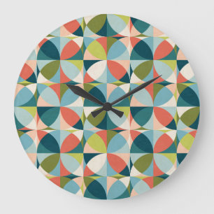 Grande Horloge Ronde Conception géométrique du milieu du siècle, Abstra