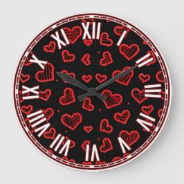 Grande Horloge Ronde Conception inspirée de la Saint-Valentin