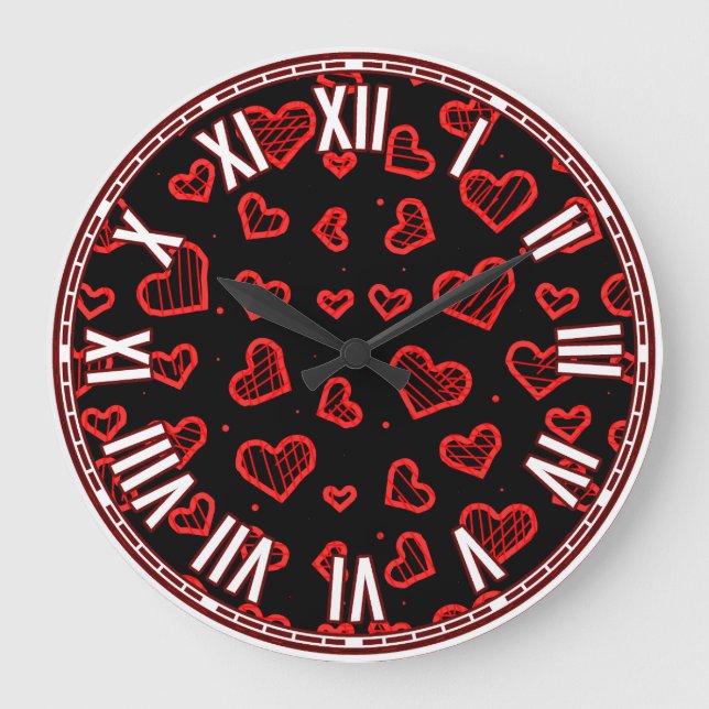 Grande Horloge Ronde Conception inspirée de la Saint-Valentin (Recto)