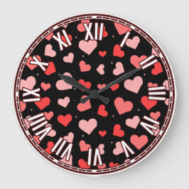 Grande Horloge Ronde Conception inspirée de la Saint-Valentin