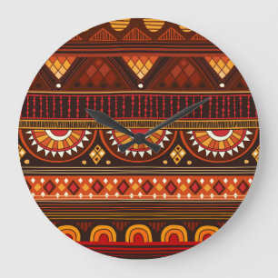 Grande Horloge Ronde Conception Tribal sans soudure pour diverses utili