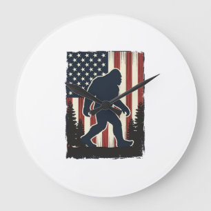 Grande Horloge Ronde Conception vectorielle de forêt de drapeau américa