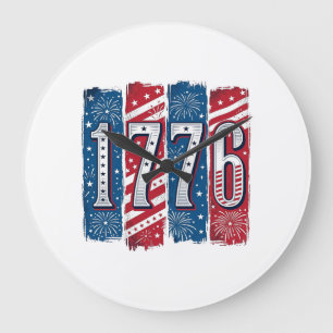 Grande Horloge Ronde Conception vectorielle vintage de feux d'artifice 