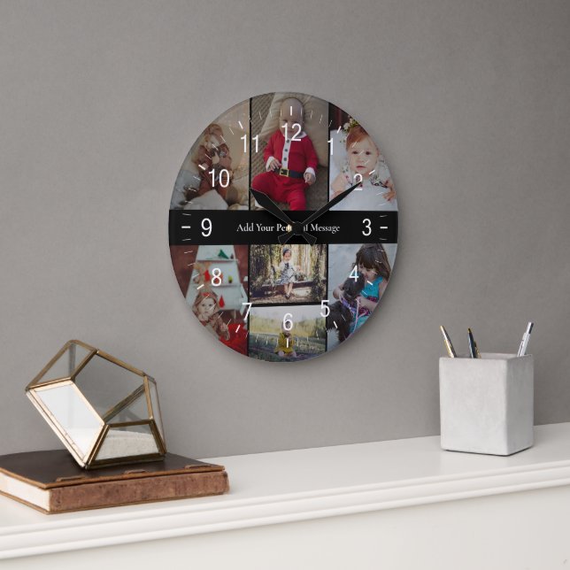 Grande Horloge Ronde Concevez votre propre collection de 7 photos (Bureau)