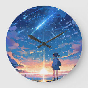Grande Horloge Ronde constellation avec étoiles tournantes
