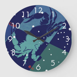 Grande Horloge Ronde Constellation du Cancer crabe Zodiaque Astrologie 