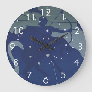Grande Horloge Ronde Constellation du Sagittaire Zodiaque Astrologie Vi