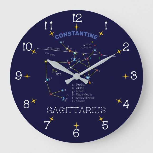 Grande Horloge Ronde Constellation du zodiaque Sagittaire (Recto)