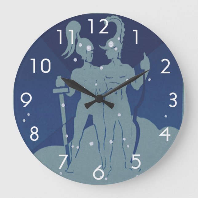Grande Horloge Ronde Constellation jumelle Gemini Astrologie zodiaque V (Recto)